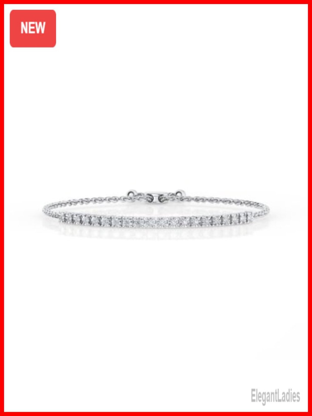 Sterling Silver Lab Grown Diamond Bolo Bracelet 1/2 Cttw Adjustable 9.5 Inch